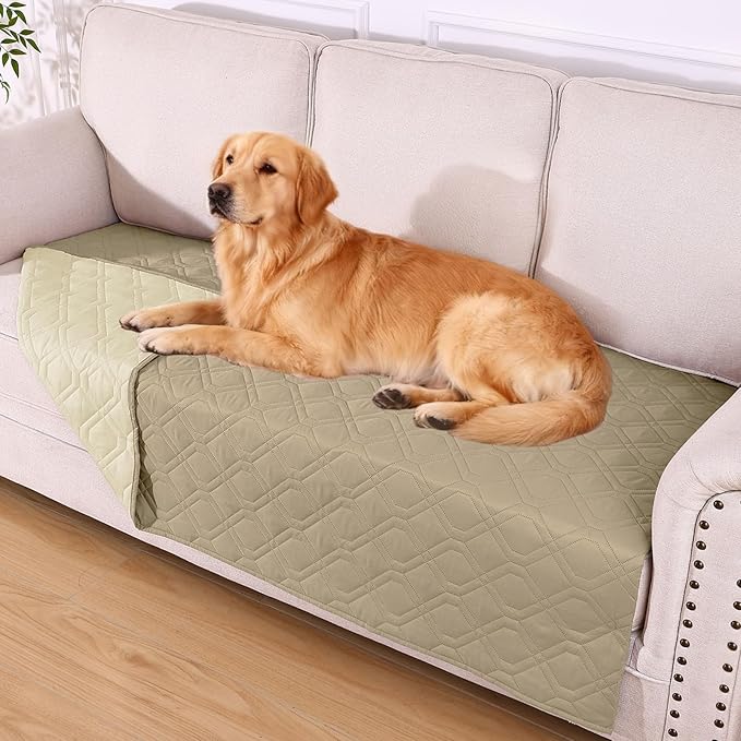 hyha Waterproof Dog Bed Blanket, Soft Pet Blankets, Waterproof Couch Cover for Dogs, Reversible Sofa Covers Washable for Furniture (40x80 Inch, Taupe/Beige)