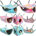 Sadnyy 8 Pcs Velvet Ferret Hammock Washable Rat Hides Guinea Pig Cage Accessories Pet Hideout Tunnel Cave Ferret Bed Toys for Chinchilla Hamster Sugar Glider Squirrel Hide Play and Sleep