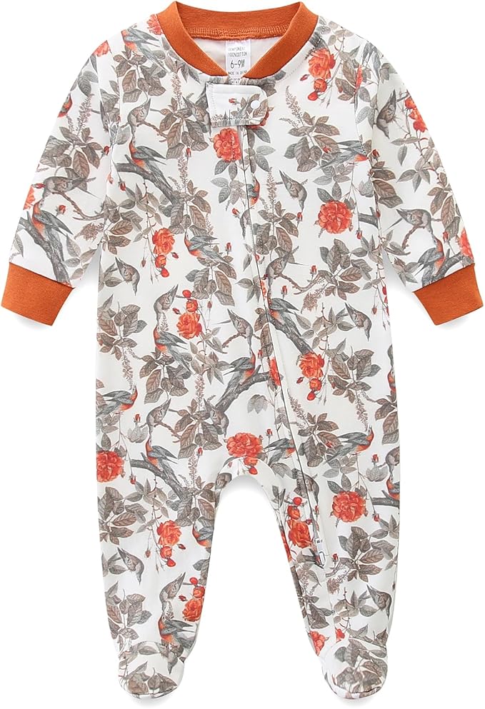 Unisex Baby Boy and Girl Zipper Onesie Toddler Footie One-Piece Infant Romper Jumpsuit