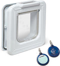 Cat Mate Elite I.D Disc Cat Flap with Timer Control (305) - Compatible with Pet Mate I.D Discs, for Small to Average Sized Cats, for Glass, UPVC, Walls and Wood, White