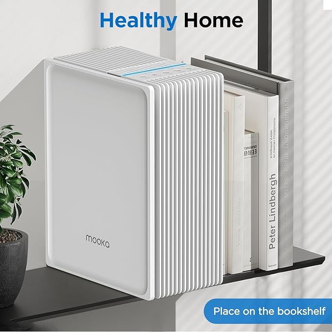 Air Purifiers for Home Large Room Up to 1300 Ft², MOOKA HEPA Air Purifier for Home Pets with Washable Pre-Filter, Fragrance, Air Cleaner for Pet Hair Odor in Bedroom, Dorm Room, Office, White