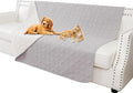 Waterproof Dog Blanket, 68x82 inches Pet Couch Covers for Sofa, Bed Furniture Protector from Dogs Washable and Reversible-Lightgrey+Cream