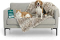 FurHaven Waterproof Throw Blanket for Dogs & Indoor Cats, Reversible Protective Pet Blanket, Medium, Long Faux Fur & Velvet, Driftwood