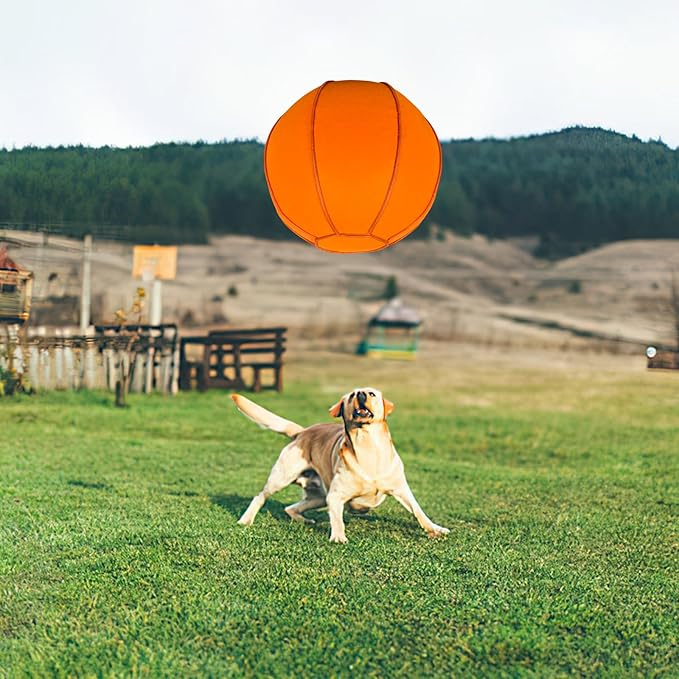 Herding Ball for Dogs, Dual Layered Herding Dog Ball Set for Australian Shepherd, Cattle, Collie, for Dog, Agility Equipment- Free Training Book (Orange, 12 inch)