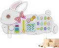 BlueWood Wooden Wall Busy Board Panels, Toddler Learning Activity Center, Montessori Philosophy Sensory, Educational Toys, Conducive to All-Round Development - Rabbit