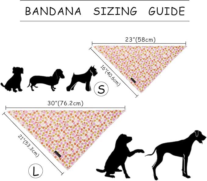 ARING PET Floral Dog Bandana, Spring Summer Daisy Flower Girl Pet Bandana Scarf Triangle Bibs for Puppy Small Medium Large Dogs-S