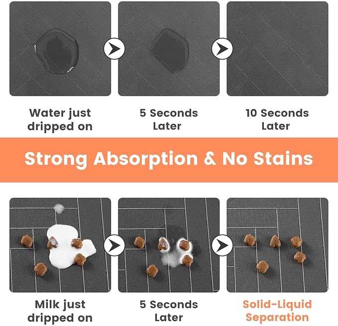 Pet Feeding Mat-Absorbent Pet Placemat for Food and Water Bowl, with Waterproof Rubber Backing, Quick Dry Water Dispenser Mat for Dog and Cat (27"x17", Christmas)