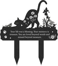 Grave Markers for Cemetery for Cat, Metal Grave Markers Yard Memorial Pet, Decorations for Cemetery for Loss of Cat Outdoors Garden Stake Decor (12 X 14.5 Inches)