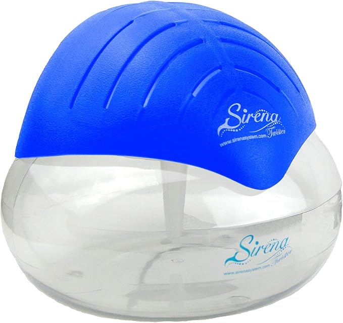 Sirena Twister Air Purifier (Blue) - Water Filter Air Washer For Home and Office - Essential Oil Aroma Diffuser With LED Night light - Small Air Cleaner For Smoke and Pets