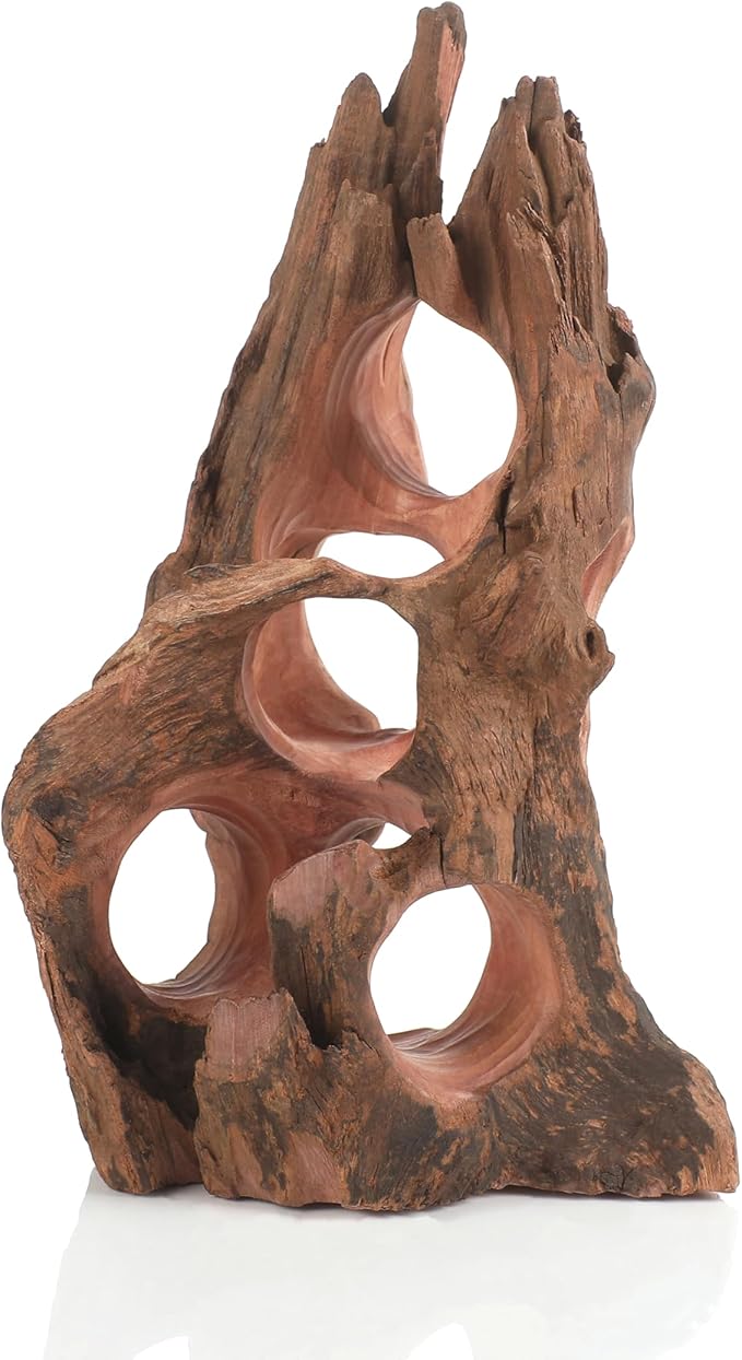 Natural Wood Aquarium Cave Betta Fish Hideout for Aquarium Fish Tank Decorations-Reptile Hide-Snake Hide-Cave for Cichlids Habitat Shelter for Crayfish Shrimp and Other Aquatic Pets 9-11.8"