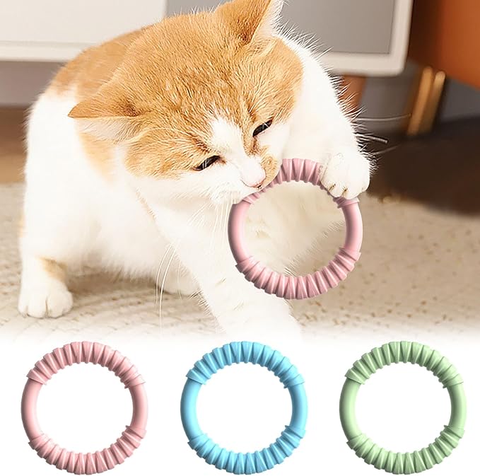 Natural Rubber Dog Chew Toy with Vanilla Scent for Aggressive Chewers, Durable Interactive Fetch and Tug Toy for Medium Dogs, Teething Relief Chew Ring Dishwasher Safe Non-Toxic (Blue)