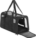 Airline Approved Cat Carrier, Soft-Sided Collapsible Pet Carrier for Travel, 3 Carrying Ways, Lightweight and Ventilation on 5 Sides, Escape Proof, with Soft Fleece Pad