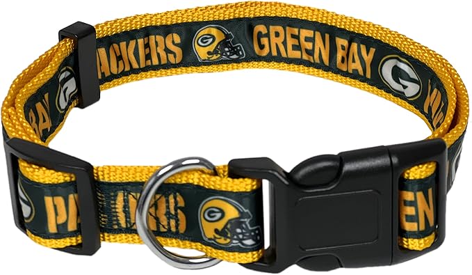 NFL PET Collar Green Bay Packers Dog Collar, Medium Football Team Collar for Dogs & Cats. A Shiny & Colorful Cat Collar & Dog Collar Licensed by The NFL
