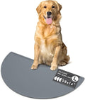 Should We Go - Waterproof Silicone Pet Food Mat - Non-Slip Spill-Proof Feeding Mat for Floors, Raised Edge Design, Easy-to-Clean Rubber Pad for Dog & Cat Bowls, 28" Across x 14" Deep, Large-Charcoal