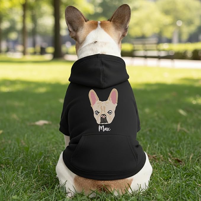 Personalized Dog Hoodie, Custom Embroidered Name Pet Hoodie, Warm Winter Outfit for Dogs, Pet Clothes, Gift for Dog Lovers 8