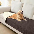 hyha Waterproof Dog Blanket, Soft Dog Bed Cover Pet Blankets, Waterproof Sofa Couch Cover for Dogs Washable, Reversible Pet Couch Covers for Sofa Furniture (30x70 Inch, Chocolate/Beige)