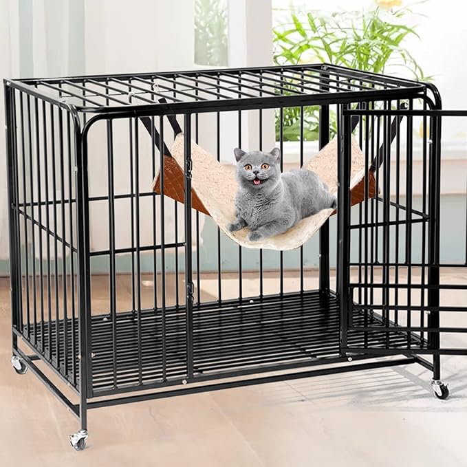 JOYELF Cat Hammock Bed, Large Reversible Cat Cage Hammock Hanging Soft Pet Bed for Kitten Ferret Puppy or Small Pet
