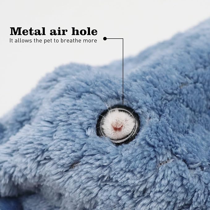 Sugar Glider Bonding Pouch Carrier Bag, Small Animals Sleeping Pouch Bag with Breathable Vent and Drawstring, Portable Travel Bag for Sugar Glider Rat Squirrel Guinea Pig Birds Parrot (Blue)