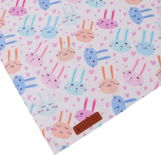 ADOGGYGO Easter Dog Bandanas 2 Pack, Reversible Bunny Carrot Print Puppy Scarf, Premium Fabric, Adjustable Fit Easter Bandana for Extra Large Dogs (X-Large)