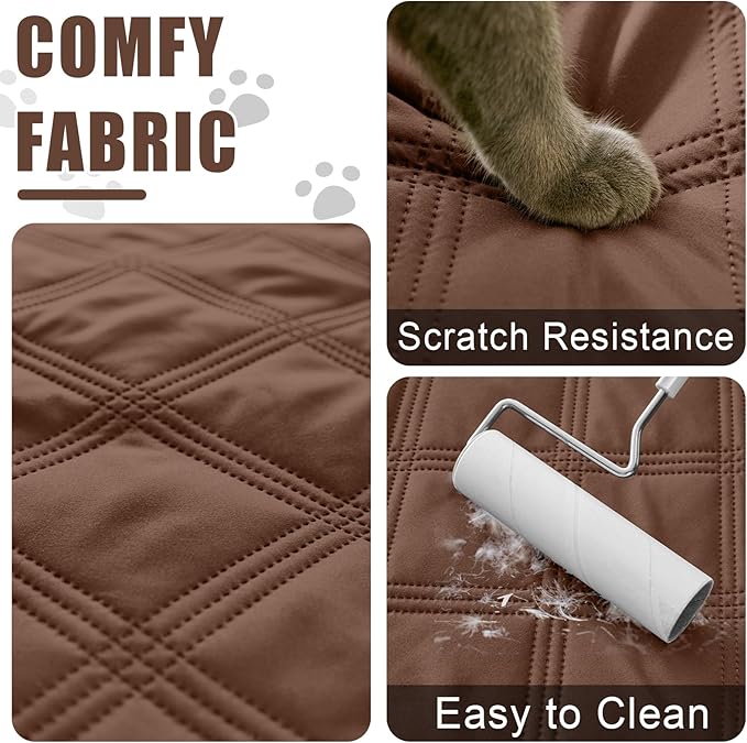 Smiry Waterproof Dog Bed Cover Blanket 40x50, Soft Reversible Pet Blanket, Washable Leakproof Cats Dogs Couch Cover for Sofa, Couch, Furniture, Brown/Brown
