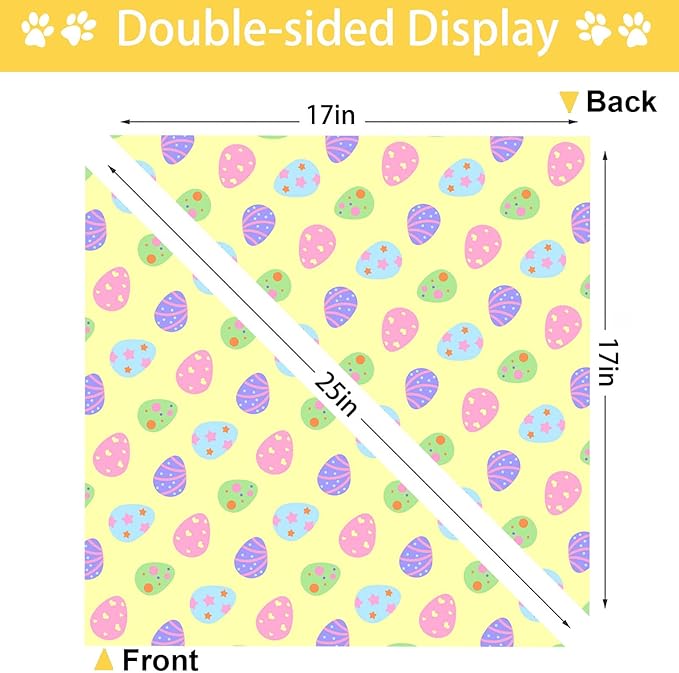 Easter Dog Bandana, 2 Pack Adjustable Holiday Party Birthday Pets Rabbit Easter Egg Bandana Triangle Bibs Cat Scarf Set