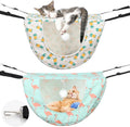 Unittype 2 Pieces Cat Cage Hammock Hanging Pet Bed Double Layer Soft Plush Hanging Pet Comfortable Hammock Bed for Indoor Kitten Ferret Hamster Rabbit or Small Animals, 2 Styles(Pineapple)