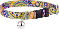 Country Brook Petz - Yellow Boho Mandala Cat Collar - Groovy Collection Featuring Far Out Designs