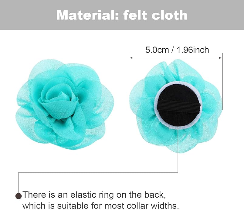 Leinuosen 14 Pcs Flower for Dog Collar Pet Collar Flowers Charms Multi Color Bow Tie for Cat Puppy Dog Grooming Accessories