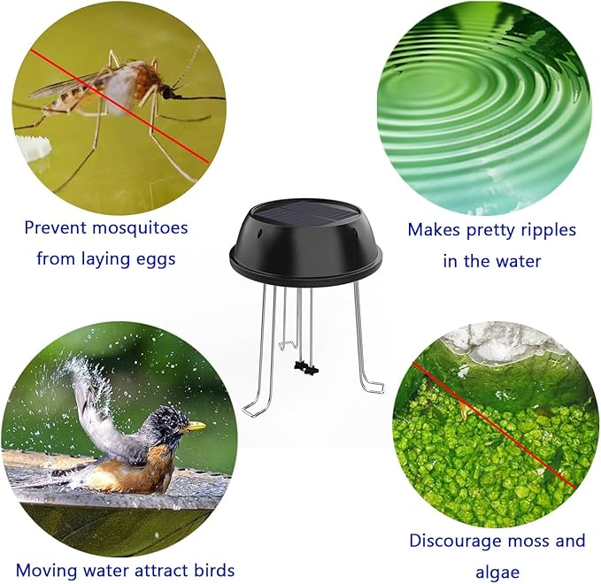 Lewisia Solar Wiggler Water Mover for Bird Bath Solar Powered Birdbath Water Agitator