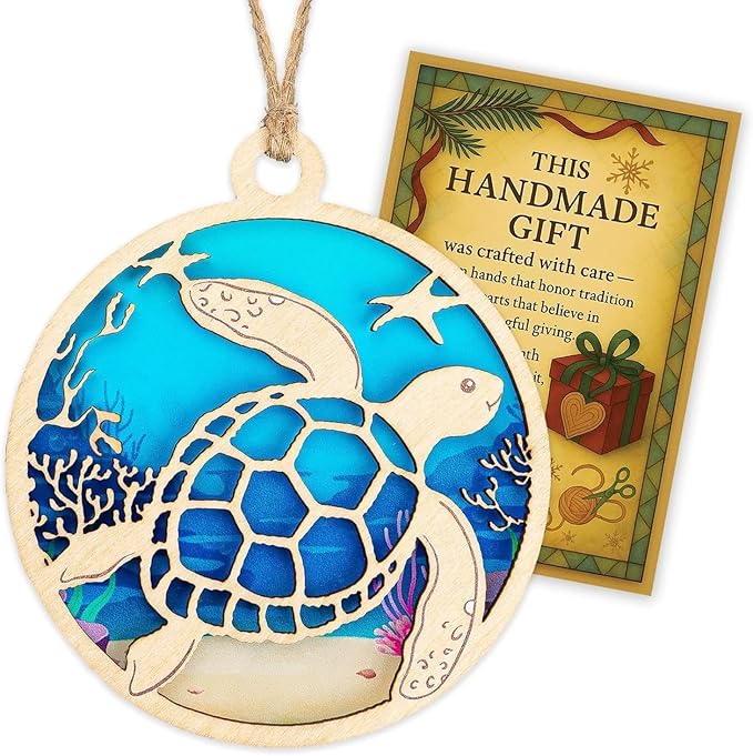 Sea Turtle Ornament, Turtle Ornament 2025, Unique Turtle Gifts for Women, Coastal Christmas Ornaments, Handmade Ocean Decor, Beach Themed Christmas Ornaments, Special Idea