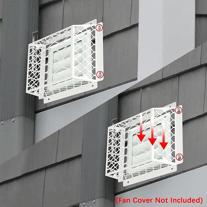Dryer Vent Bird Guard,Dryer Vent Cover Guard for Most 3" to 4" Bathroom Exhaust Fan Ventilation Cover,7"Lx7"Wx5"H Steel Ventilation Bird Cage for Exhaust Fan Cover,White
