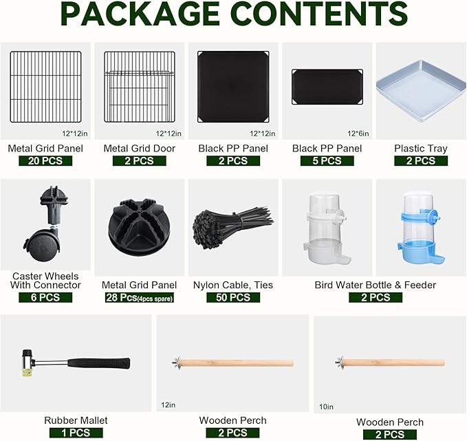 Upgraded Encrypted 46-Inch Bird Cage, with Wooden Perches, Metal Parakeet Cage with Slide-Out Tray, Water Bottle&Feeder, Bird Cages for Parrot,Parakeets,Cockatiel,Lovebird,Small Mid-Sized Birds