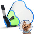 Hard & Heavy Plastic Dog Cone Collar Alternative for Small Dogs (Yorkshire Pomeranian), Pet Neck Head Protective Cone Anti-Lick, Adjustable Elizabethan Recovery Collar Cone of Shame for Healing