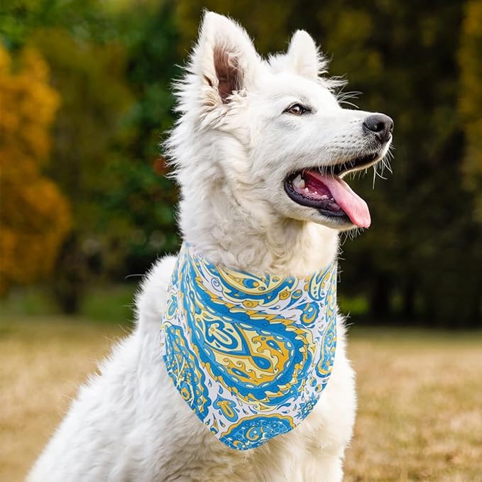 30 Pcs Paisley Dog Bandanas Bulk 33 Inche XL Stitch Dogs Bandanas Polyester Print One Side Bandana Grooming L
