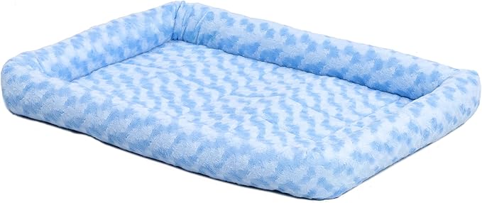 MidWest Homes for Pets QuietTime Fashion XS Dog Bed – Blue Faux Fur Bolster, Ultra-Soft and Machine Washable, Fits 22-Inch Crates and Carriers, for Small Dogs and Cats