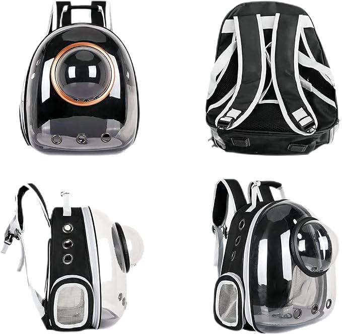 Pet Space Capsule Backpack, Small Medium Cat Puppy Dog Carrier, Transparent Breathable Heat Proof, Pet Carrier for Travel Hiking Walking Camping, Pink