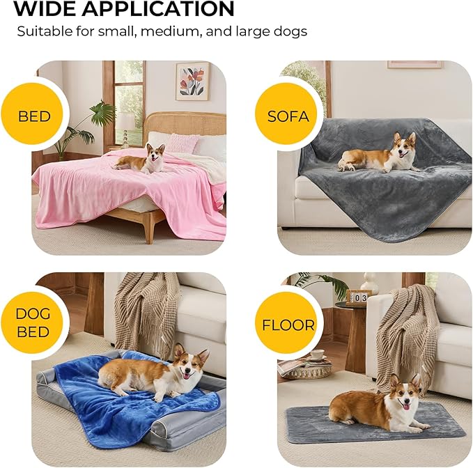 Sunheir Waterproof Dog Blankets for Small Dogs - Puppy Blanket Washable for Couch Protection, Soft Sherpa Fleece Cat Throw Blanket to Prevent Urine Leaks & Protects Furniture, 25"X 35", Pink