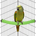 Rypet Parrot Perch Stand Toy Used for Cage Corner for Paw Grinding Clean Stick Exercise, Rough-Surfaced Quartz Bird Perch Standing Cage Accessorie for for Small Parakeets Cockatiel Conures (Green L)