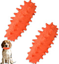 2 Pack Dog Toys for Aggressive Chewers, Tough Puppy Chew Toys Teething Bone for Puppies, Soft Foaming Rubber Interactive Toys for Small Medium Breed (Orange)