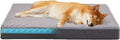 Memory Foam Large Dog Bed, Cooling Dog Beds for Large Dogs, Washable Orthopedic Pet Bed for Crate with Joint Relief Memory Foam, Waterproof Liner and Plush Cover (35’’x 22’’)