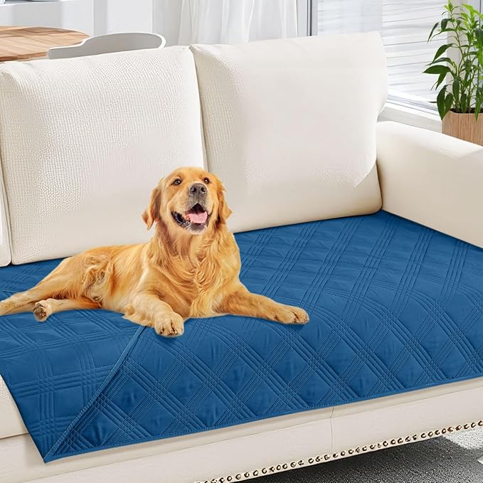 hyha Waterproof Dog Blanket, Reversible Pet Bed Blanket, Soft Sofa Couch Cover for Dogs Washable, Waterproof Pet Couch Covers for Sofa Puppy Cats Furniture Protector(30"x70", Navy Blue/Navy Blue)