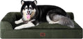 EHEYCIGA XXL Dog Bed Memory Foam, Orthopedic Giant Dog Bed Jumbo with Washable Removable Cover, Waterproof Pet Sofa Couch with Nonskid Bottom, 48x35x7.5, Dark Green