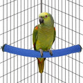 Rypet Parrot Perch Stand Toy Used for Cage Corner for Paw Grinding Clean Stick Exercise, Rough-Surfaced Quartz Bird Perch Standing Cage Accessorie for for Small Parakeets Cockatiel Conures (Blue L)