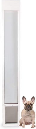 PetSafe Sliding Glass Pet Door - No-Cut DIY Install Doggy Door for Renters - Aluminum Frame - Adjustable Height 75 7/8" to 80 11/16" - Ideal for Medium Dogs Up to 40 lb - White