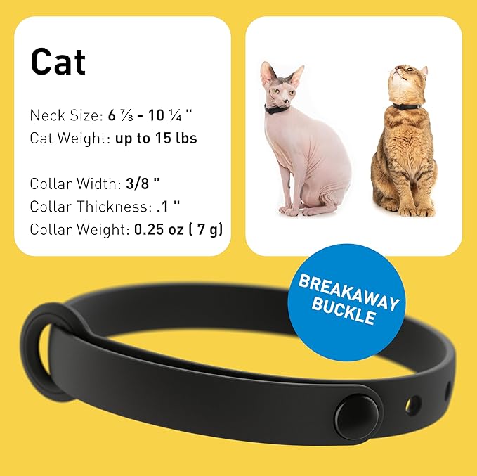 3 Pack Breakaway Cat Collar - Soft, Comfortable, and Lightweight Safety Buckle Collar with Name Tag Ring for Outdoor Cats and Sensitive Skin Kittens by Nuvuq (6 ⅞" to 10 ¼") (Black, Orange and Green)