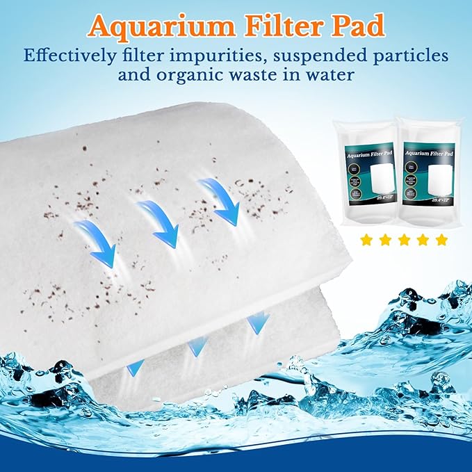 MAQIHAN Aquarium Filter Pad - Aquarium Filter Media,39.4 x 11.8in Media Roll for Fish Tank, Ponds,Garden, Saltwater,Fershwater,Plant, Trutle (2)
