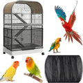 Large Bird Cage Cover, Breathable Nylon Mesh Seed Catcher with Adjustable Elastic Skirt, Black Birdcage Cover for Parrot Parakeet Cockatiel Cages (13.8x78.8-90.6 Inch)