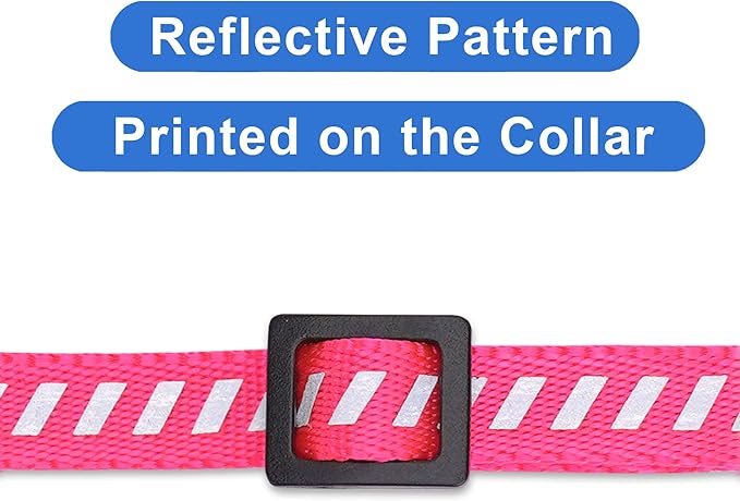 Pawtitas Personalized Pink Reflective Cat Collar – Adjustable Custom Collar with Safety Buckle, Removable Bell, and Engraved Name & Phone Number for Kittens and Adult Cats