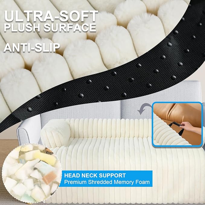 Wn's Day Luxurious Dog Couch Bed, Washable Calming Dog Couch Cover, Removable Couch Protector for Dogs, Waterproof Sofa Bed, Pet Bed Mats for Couch, Pet Couch Covers for Sofa(White, L)