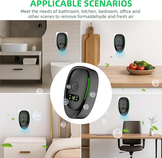 Plug In Air Purifier - 6Packs Air Ionizers for Home, Silent Filterless Air Purifier, Auto Mode for Pets Odor Smoke, Quiet Operation Negative Ion Technology Freshener for Home, Bedroom, Office
